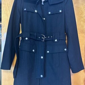 Women's Black Belted Coat - Used